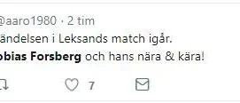 Stjärnorna stöttar Forsberg