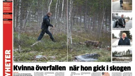 Överfall 2. Klipp ur PT 1 november, då en kvinna i 50-årsåldern rånats i skogen vid Maran i Hortlax. Även här söker polisen tips och iakttagelser.