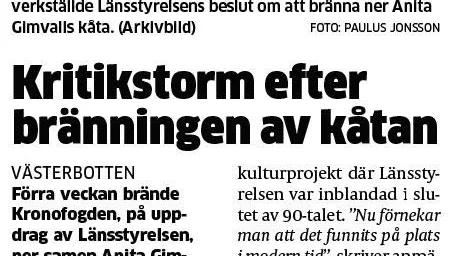 "Orimligt" utbrast kulturminister Alice Bah Kuhnke om bränningen av kåtan i Stenträsket.
