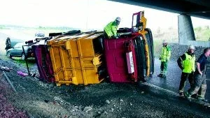 En trafikolycka inträffade i lördags kväll vid norra avfarten till Norrköping. 
Foto: Björn Persson/Wighsnews
