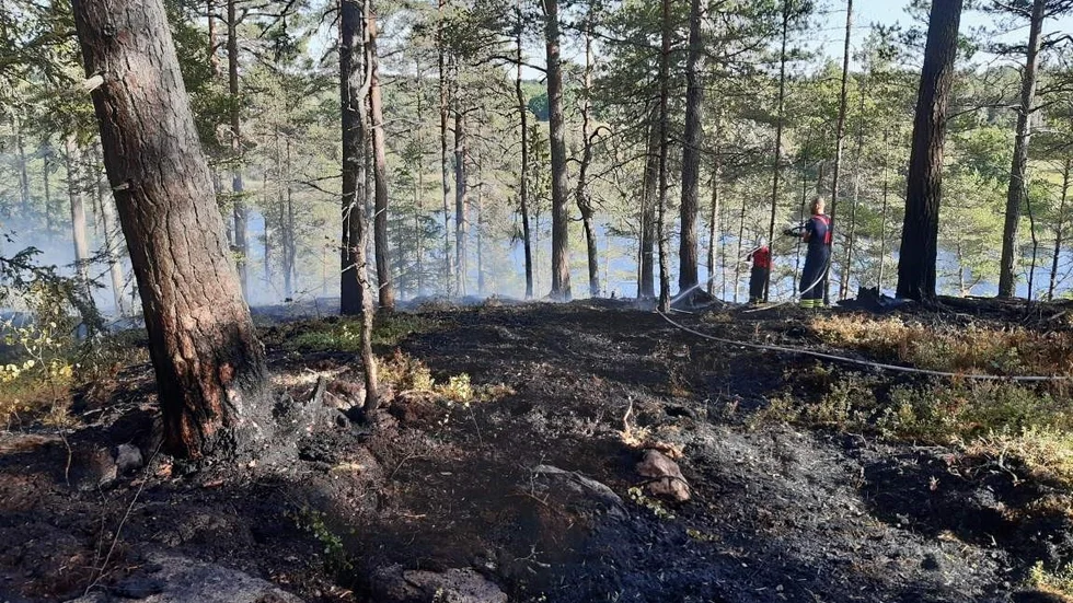 Det brinner strax utanför Kilmare söder om Västervik.