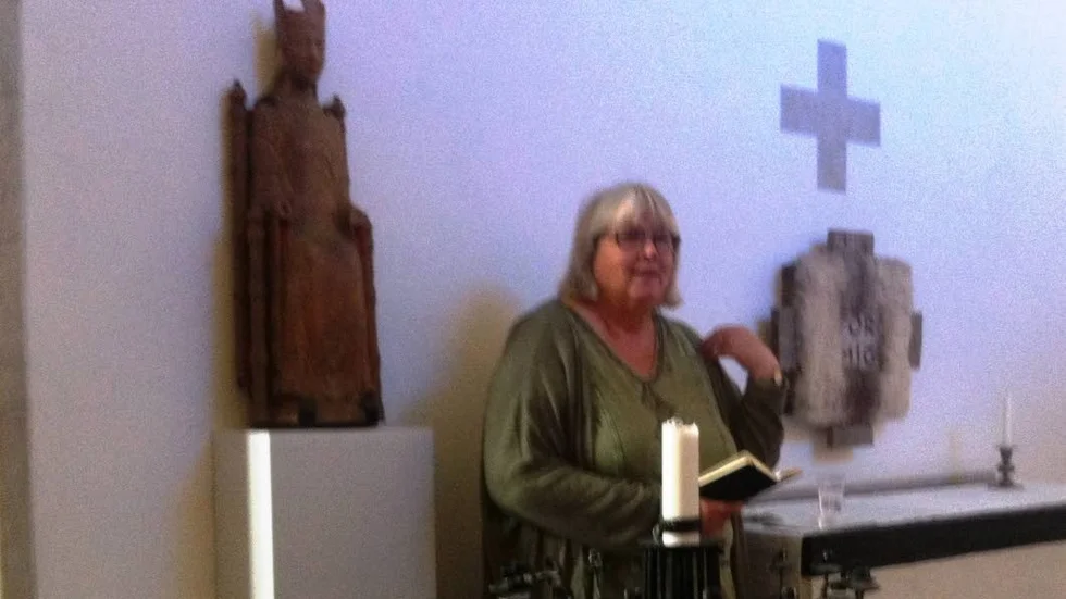 landsförsamlingen. Lismarie Bengtsson visade och informerade om Landsförsamlingens kyrka. En av Sveriges största landskyrkor.