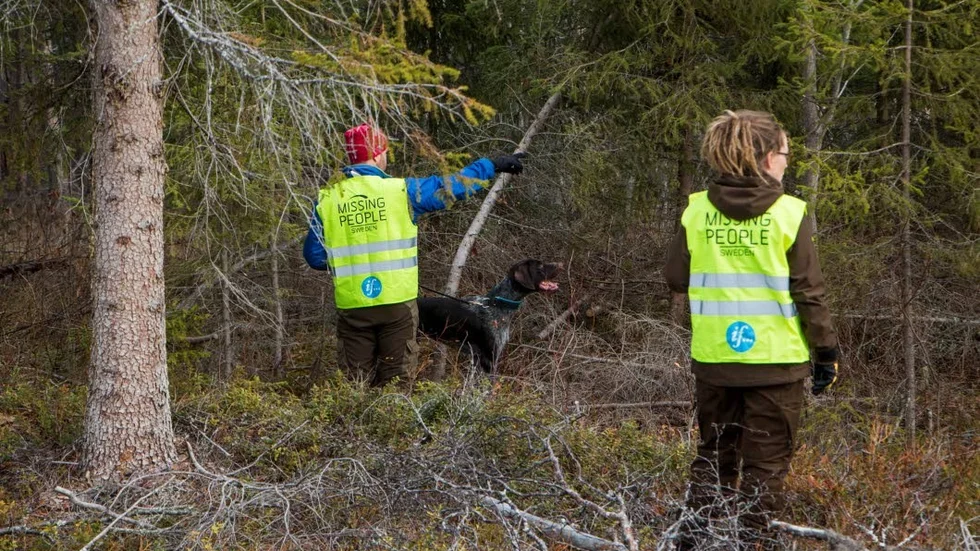 En del sökare hade hund med sig.