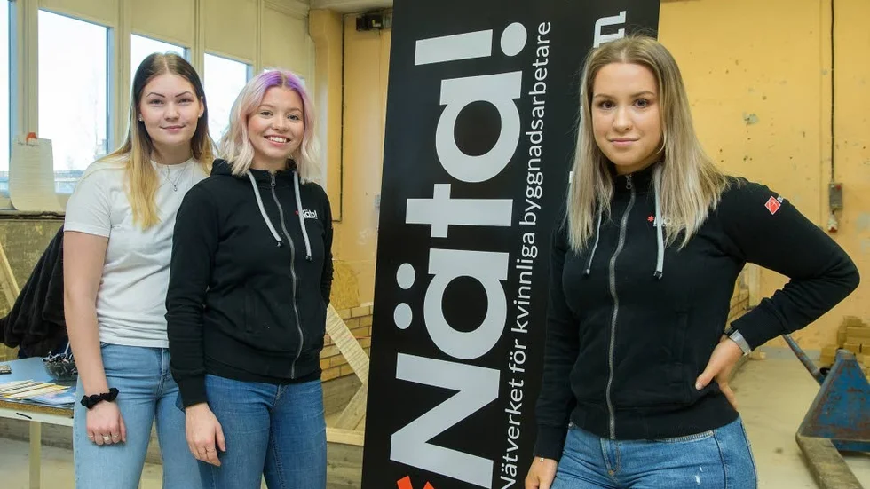 Nathalie Fahlman, Mi Andersson och Ronya Lundgren representerade Byggnads.