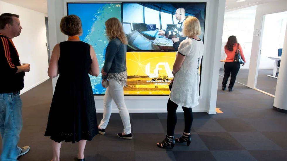 Nytt. I de nya lokalerna finns bland annat en karta över Sverige där all flygtrafik visas i realtid.