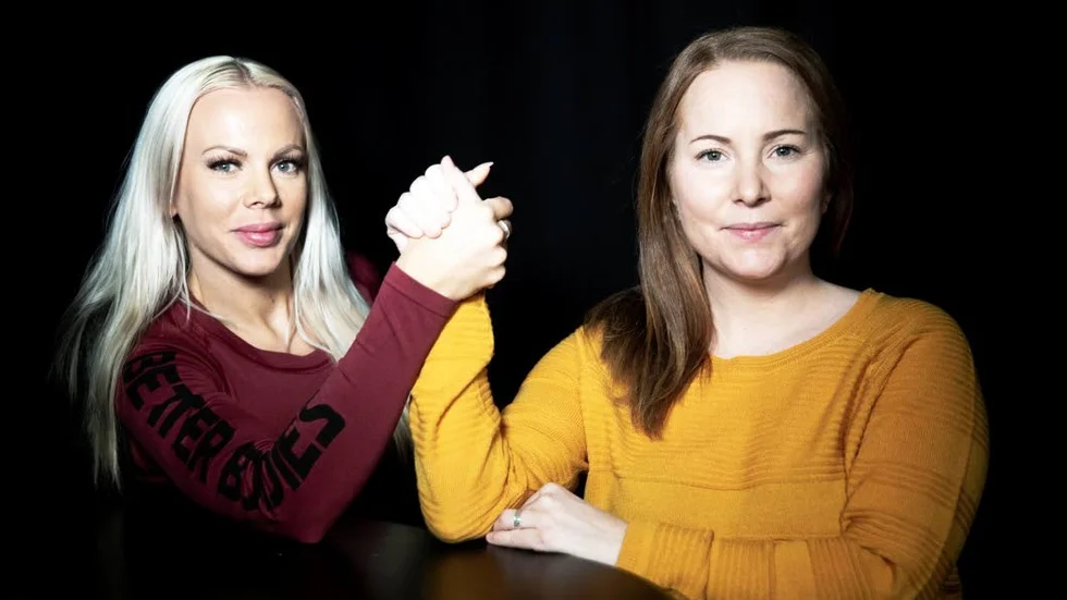 Gymprofilen Anna Stålnacke gästar studion. Här tillsammans med programledaren Jessica Tervaniemi.