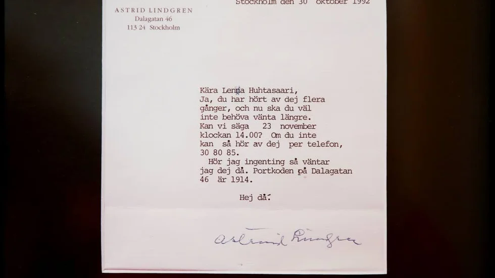 Efter mycket tjat fick Lena Callne, eller Lena Huhtasäari som hon hette då, sin intervju med Astrid Lindgren.