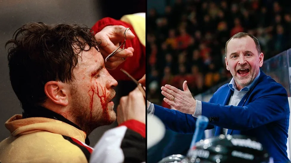 Thomas "Bulan" Berglund. Under sin tid som spelare och som man nu är van att se honom, som tränare i Luleå Hockeys bås.