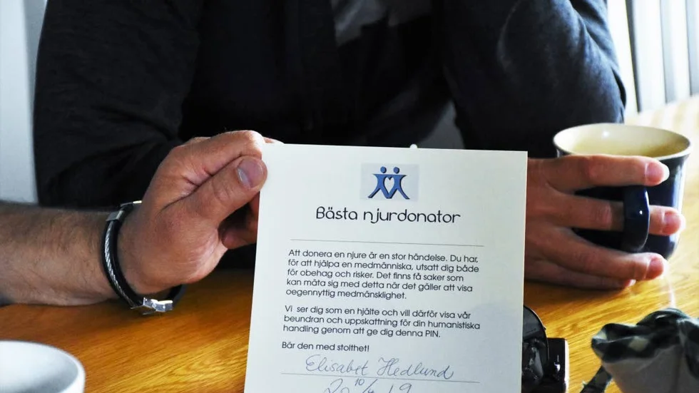 Som ett bevis på sin goda vilja och medmänskliga gest har Elisabet Hedlund tilldelats ett tackkort.