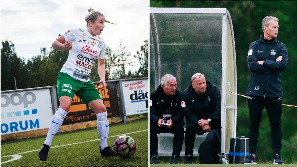 Emilia Lunqvist, till vänster fick göra en oväntad matchcomeback i söndags.