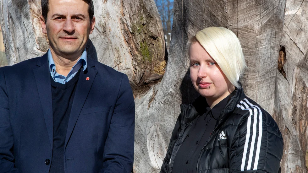 Elias Georges och Renée Georgio, socialdemokraterna Motala, lyfter fram välfärden som den viktigaste frågan.