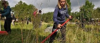 Elever provade slåtter på Rävsten