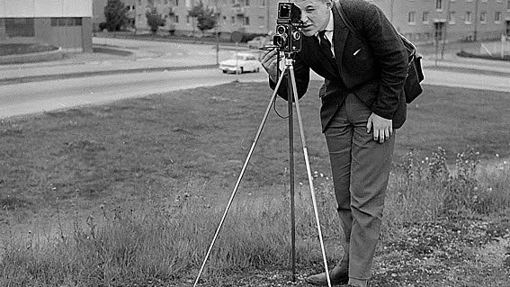 Fotad fotograf. Bilden är från 1962 då PeA var medlem i fotoklubben.