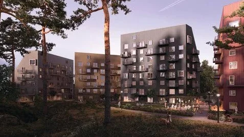 En animerad bild av det område som växer fram i Ulleråker.