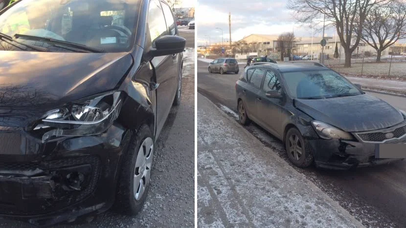 Två bilar kolliderade i Boländerna på tisdagsmorgonen.