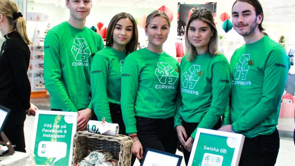 Cornway: Hållbarhetschef James Mcwhirter, VD Awa Modiri, ekonomichef Sandra Löfgren, earknadsföringschef Klara Morrison och försäljningschef Albin Ahlborg.
