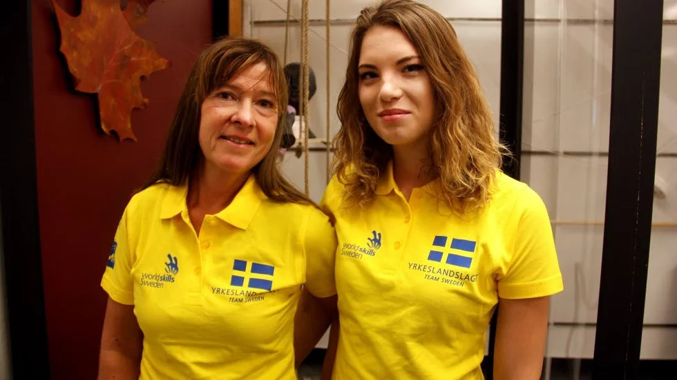 Annica Bergman från Enköping med sin adept Vendela Lundin Pikner från Stockholm, som kom sexa i yrkes-EM.