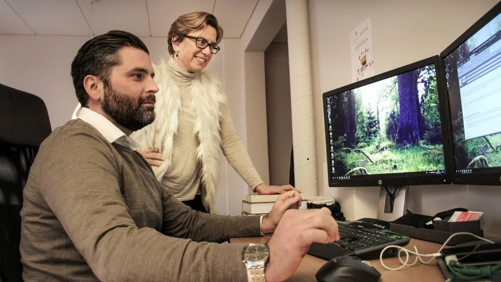 Jobbar. Sammanlagt arbetar cirka 500 personer på AlphaCE:s 57 kontor i Sverige. På bilden Erik Gustafsson, vice vd och Maria Mattson Mähl vd.