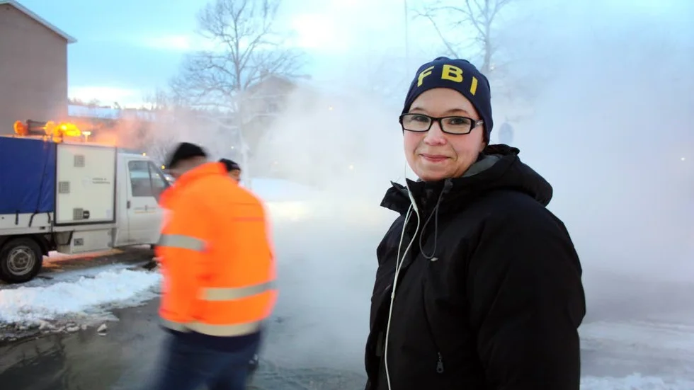 STRANDSATT. Helena Westerlund blev fast med hett vatten strömmande runt fötterna.