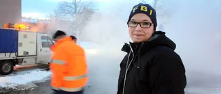 Fjärrvärmerör sprang läck