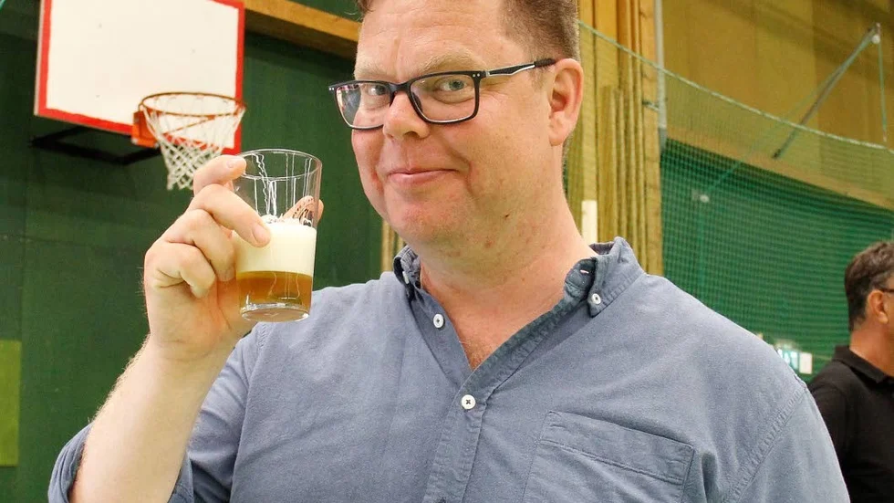 Håkan Wikström var en av många glada och nöjda besökare på ölmässan.