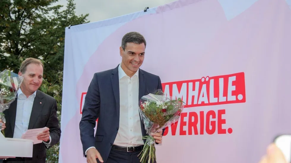 Statsminister Stefan Löfven (S) tillsammans med Spaniens premiärminister, Pedro Sànchez.