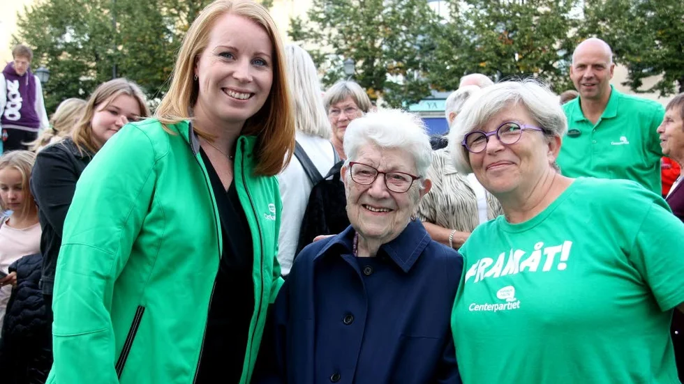 Annie Lööf med Märta Eriksson och Monica Hallgren.