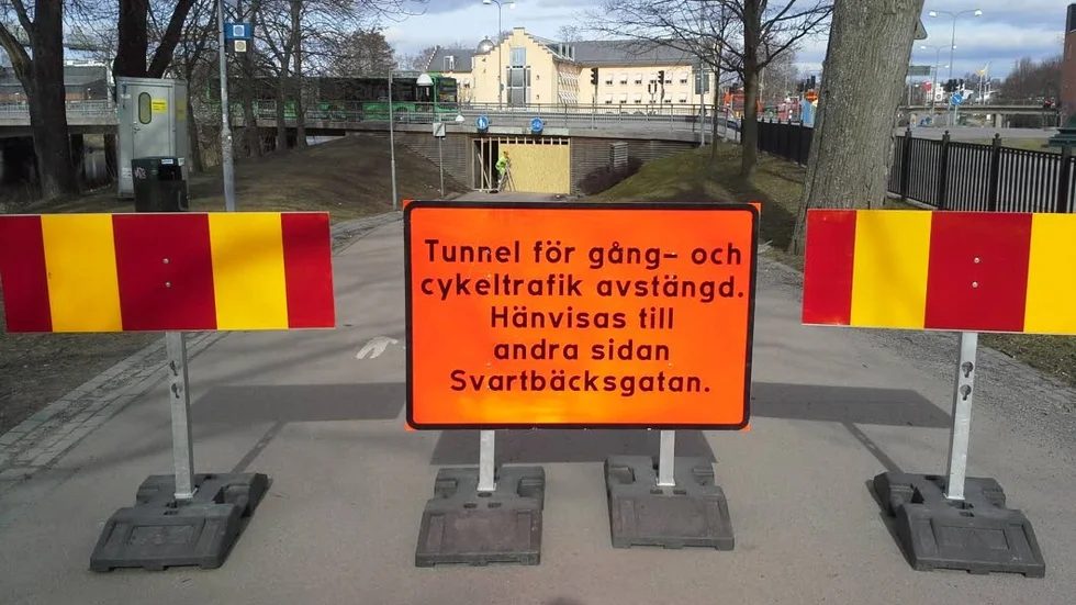 Gång- och cykeltunneln under Luthagsleden kommer att vara avstängd i två år.