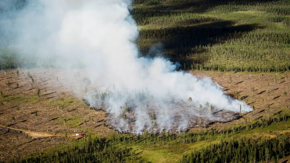 Skogsbrand i närheten av Muggträsket i Överkalix.