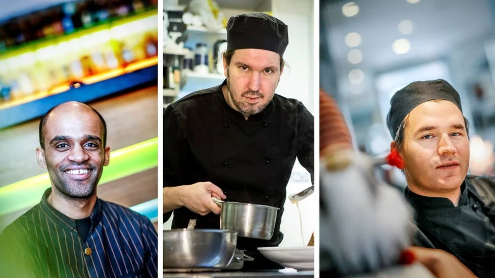 Olika inställning. Kaleb Kifieyesus på Messob - där man har både julbord och vanlig meny. Mattias Andersson på Peppar Peppar där man helt skippar julbordet. Markus Arkevid på Villa Anna där man enbart kör julbord just nu.