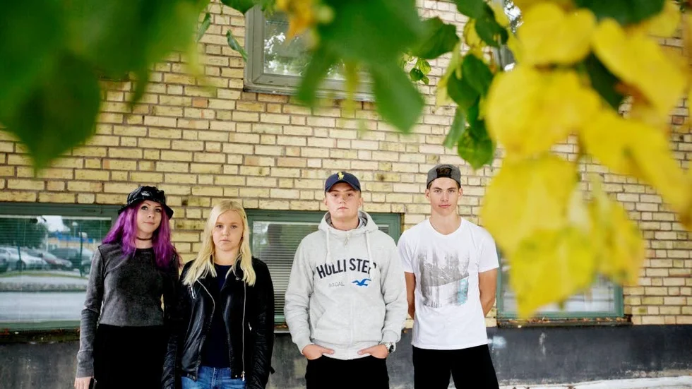 Motiverade. Linnéa Norrström, Nelly Jarkrans, Aron Jennstål och Jakob Fäldt har redan siktet inställt på olika yrken. De går den nystartade lärlingsutbildningen.