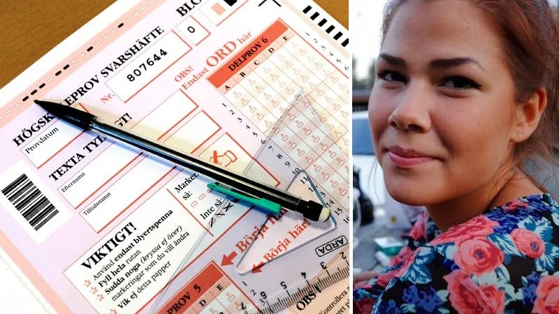 Flora Lantto-Heldebro är en av många tusen som skriver högskoleprovet idag.