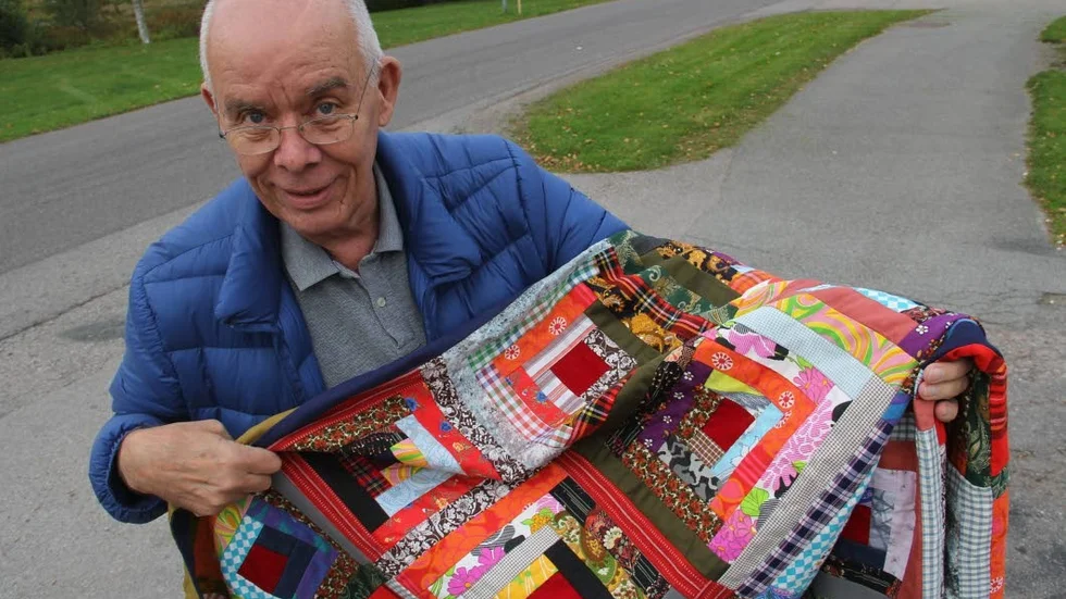 Fynd. Ulf Lundin ropade in det här granna lapptäcket för bara 200 kronor.