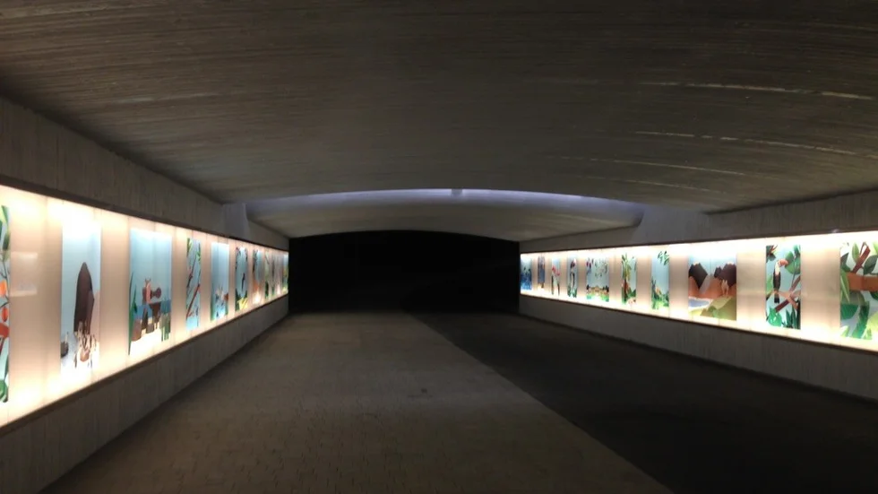Tunneln är 30 meter lång och 10 meter bred.