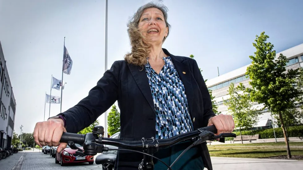 Efter intervjun skulle Maria Knutson Wedel cykla utmed Fyrisån till lägenheten i Uppsala.