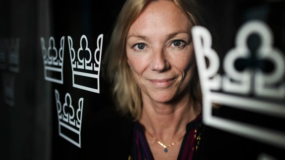 Riksgälden, med direktören Karolina Ekholm, redovisar ett oväntat stort överskott i maj. Arkivbild