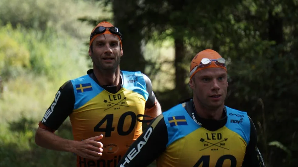 Segrarna Henrik Wahlberg och Klas Wiréhn tidigt i loppet.