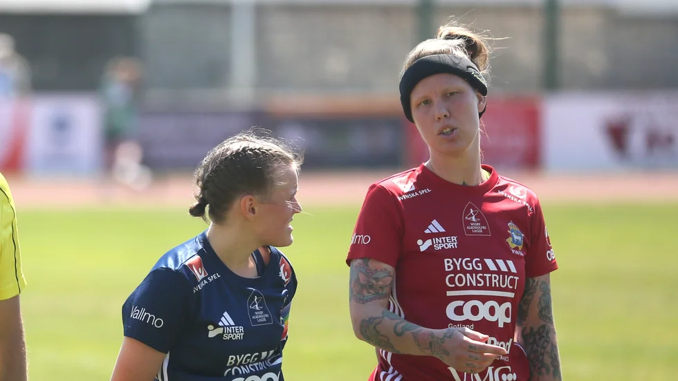 P18:s målvakt Kaisa Nilsson skadade huvudet i senaste matchen. 