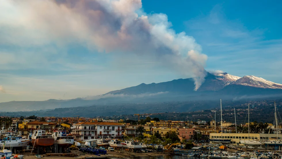 Vulkanen Etna på Sicilien. Arkivbild.
