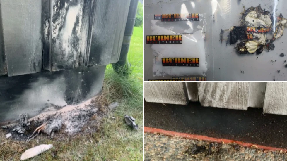 Branddramats följder. Polisens utredning visade två brandplatser vid husfasaden. Detta efter den misstänkta mordbranden i Norsjö den 30 juli. Vid en husrannsakan hos den åtalade kvinnan hittades samma slags braständare som påträffades intill husväggen (bilden till höger).