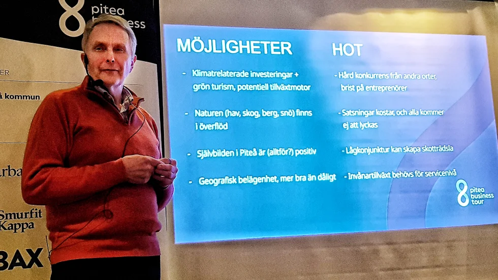 67-årige Staffan Persson, uppvuxen på Klubbgärdet, har idag drygt 50 bolag i portföljen, alltifrån skogsbolag till bettingbolag, börser och byggbolag. På onsdagen gav han sin bild av Piteås möjligheter att växa.