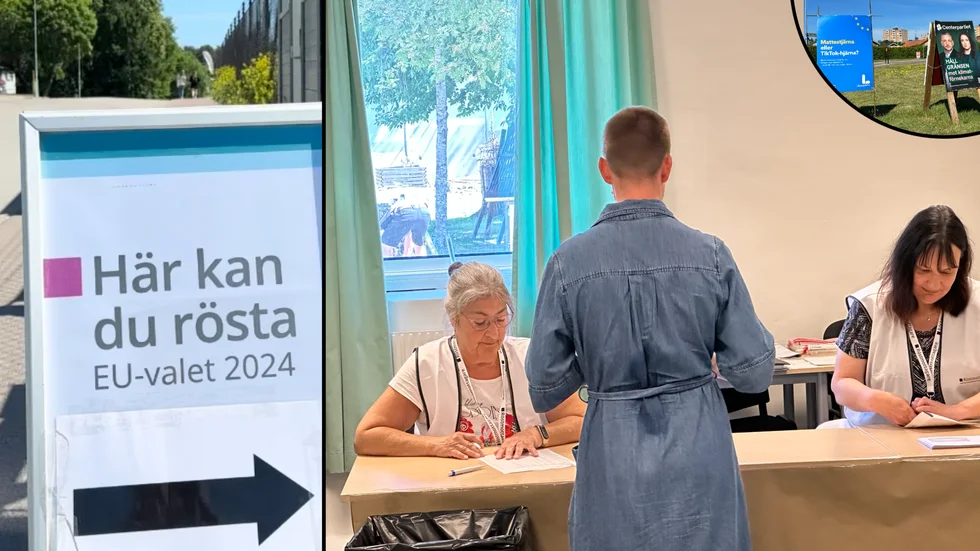 I vallokalen på Kompetensmagasinet tar Sonja Norelius och Marie Hagberg emot Marie Andersson röst. Att förtidsröstandet ökar är valförrättaren Marie Hagberg, som varit med många val, säker på. Sonja Norelius debuterar i rollen.