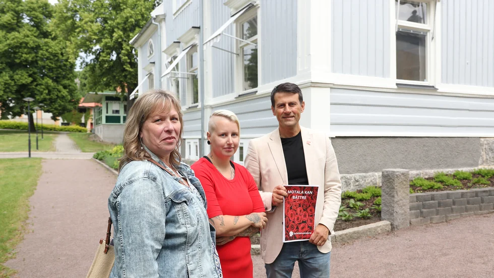 Helene Isacsson, Renée Georgio, Elias Georges från Socialdemokraterna är nöjda med sin budget.