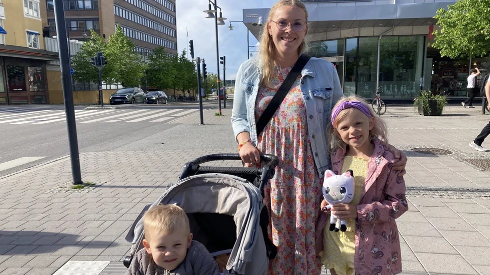 Mette Aaskoven, 30, med barnen Emma, sex år, och Elias, fyra år.