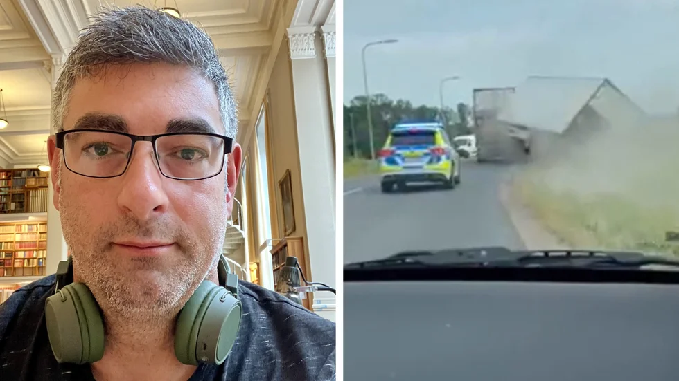 Stefan blev på nära håll vittne över lastbilsolyckan och beskriver händelsen som "ofattbar".