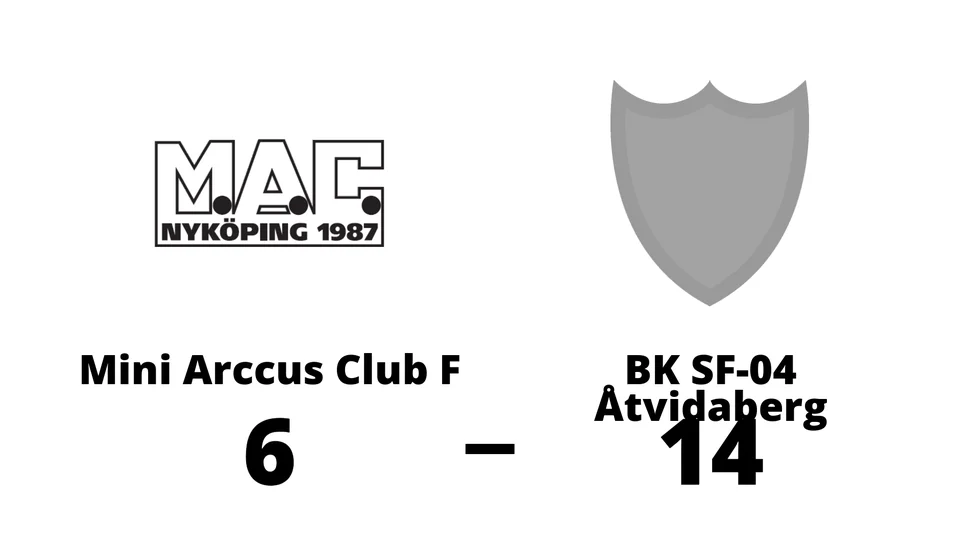 Mini Arccus Club F förlorade mot BK SF-04 Åtvidaberg