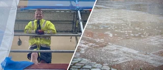 Här vräker regnet ned – efter hagelstormen