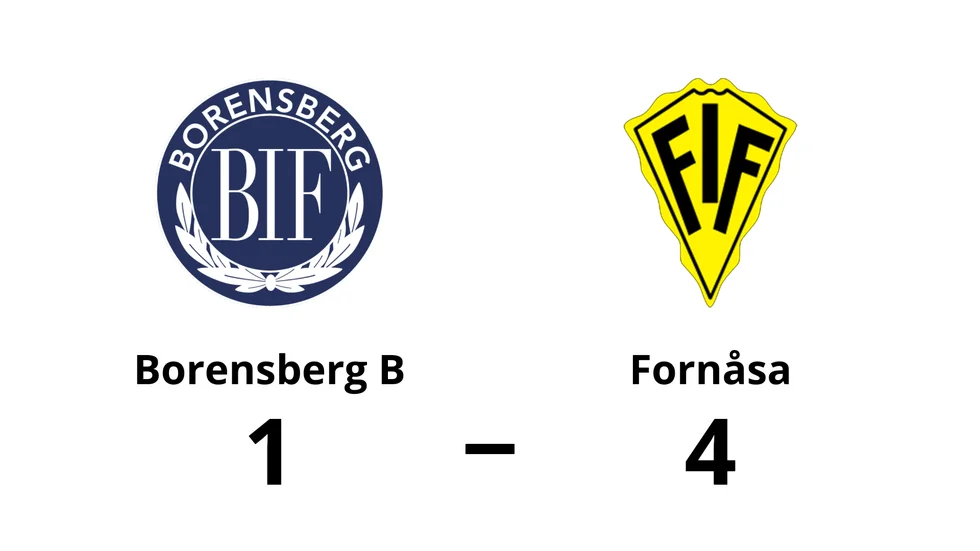 Borensberg B förlorade mot Fornåsa IF