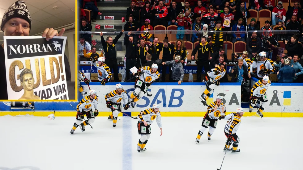 Samtidigt som Skellefteå AIK jublade vilt i Luleå den 18 april 2013 så satt undertecknad på redaktionen i Skellefteå för att direktrapportera matchen. Efteråt, med Norran-mössan på, visade jag upp tidningens guldlöp med en guldmålad Bud Holloway och med texten: ”Vad var det vi sa?". 