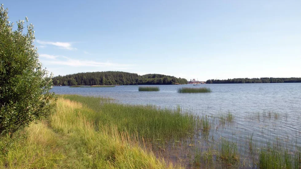 sjörövarplatsen. Fingerman-	    holmen och den höga sandiga ”propp” som ligger i Piteälven och bildar skilje mellan Yttre och Inre Pitefjärden.